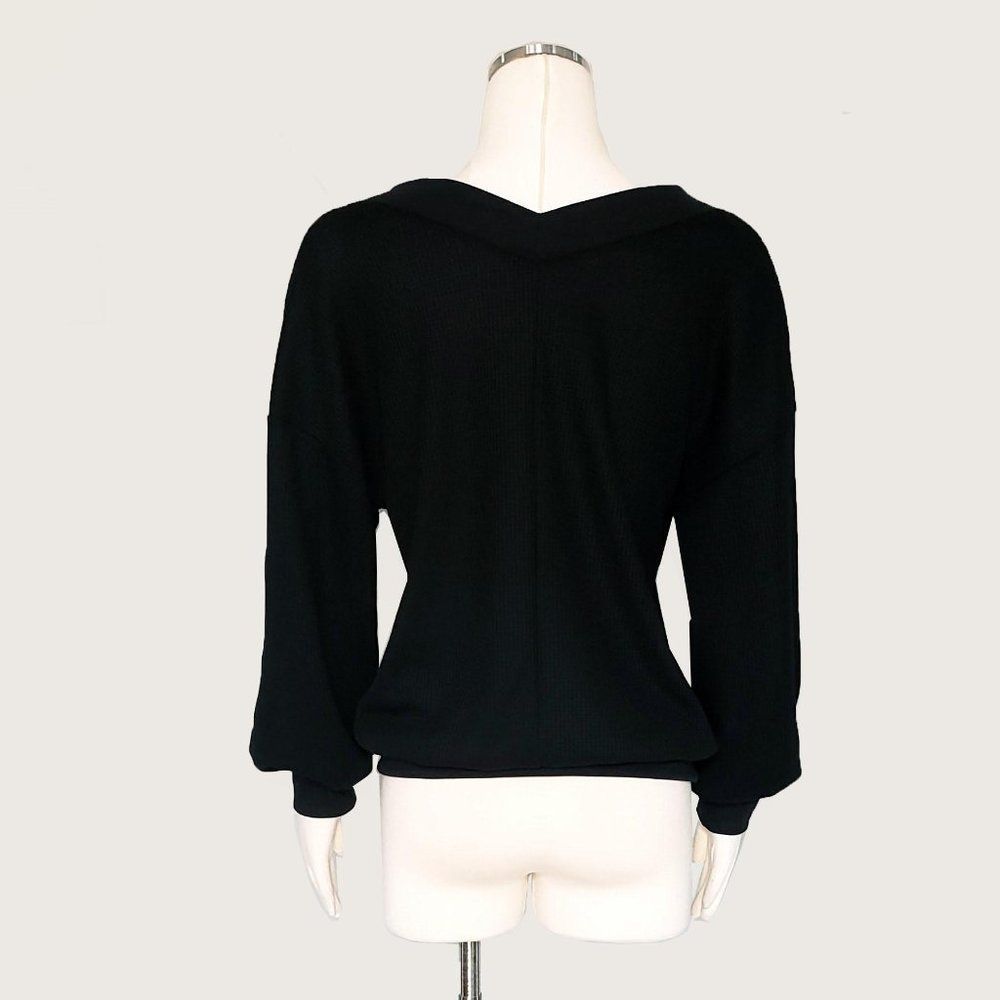 Off Shoulder Waffle Top NWOT - Picture 4 of 7